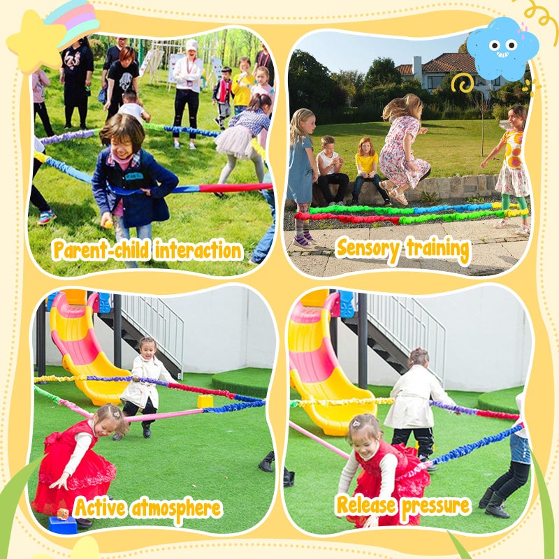 Sonyabecca Elastic Fleece Cooperative Stretchy Band Integrations Dynamic Movement Exercise Latex Band Stretchy 12 Feet Creative Movement Prop for Group Activities Special Needs Large Motor Coordination - Image 2